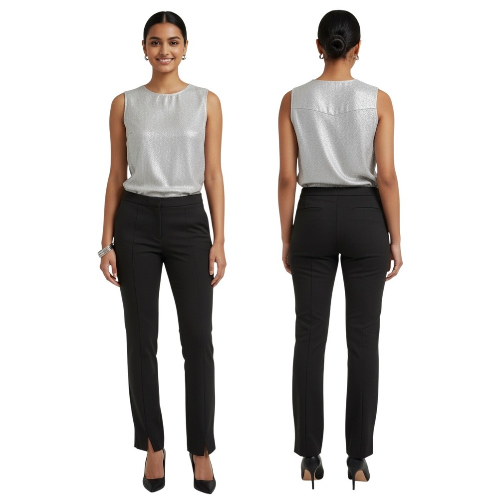 J.Jill Essential Cotton-Stretch Black Straight Leg Pants SZ 12. Office Cocktails
